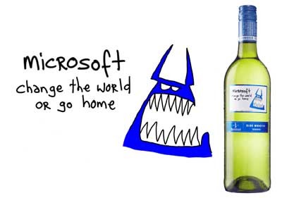 Microsoft Blue Monster Wein